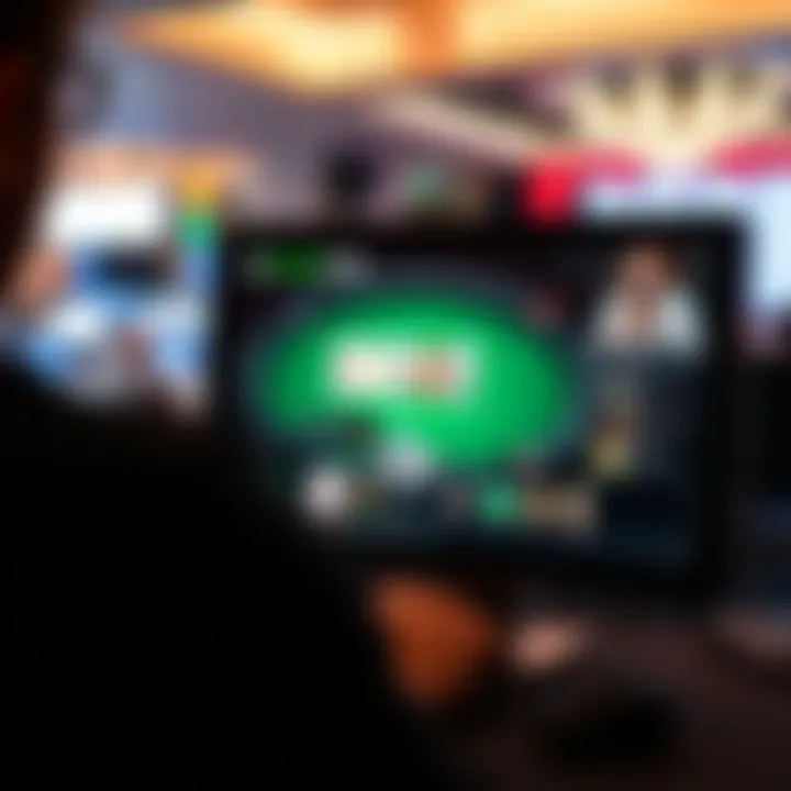 User interface of an online poker program showcasing various features