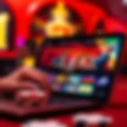 A captivating interface of a party casino application showcasing vibrant graphics