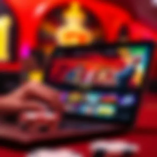 A captivating interface of a party casino application showcasing vibrant graphics