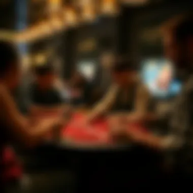 Lively Tabletop Game Gathering Group of friends engaging in a lively tabletop game session