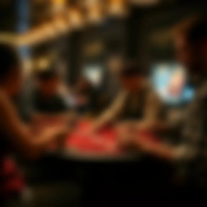 Lively Tabletop Game Gathering Group of friends engaging in a lively tabletop game session