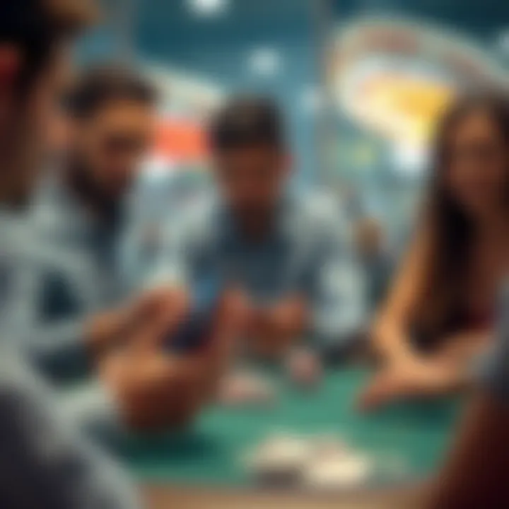 Engaging Poker Experience for New Players Beginner players enjoying poker on a mobile device