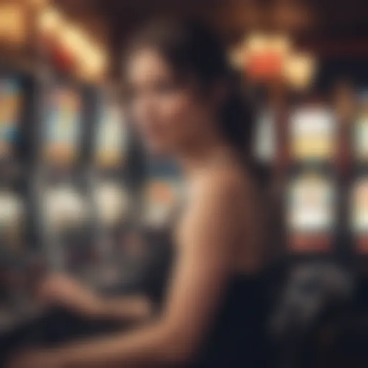 Player enjoying a slot machine at Rivers Casino