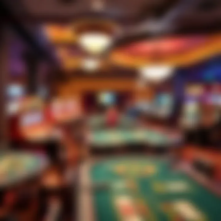 Wide array of gaming tables featuring blackjack and poker