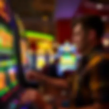 Player enjoying an engaging slot machine gameplay