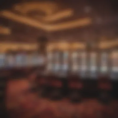 Inside a Bustling Casino in Cancun A vibrant casino floor filled with colorful slot machines and gaming tables