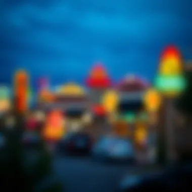 Panoramic view of Evanston's casino district