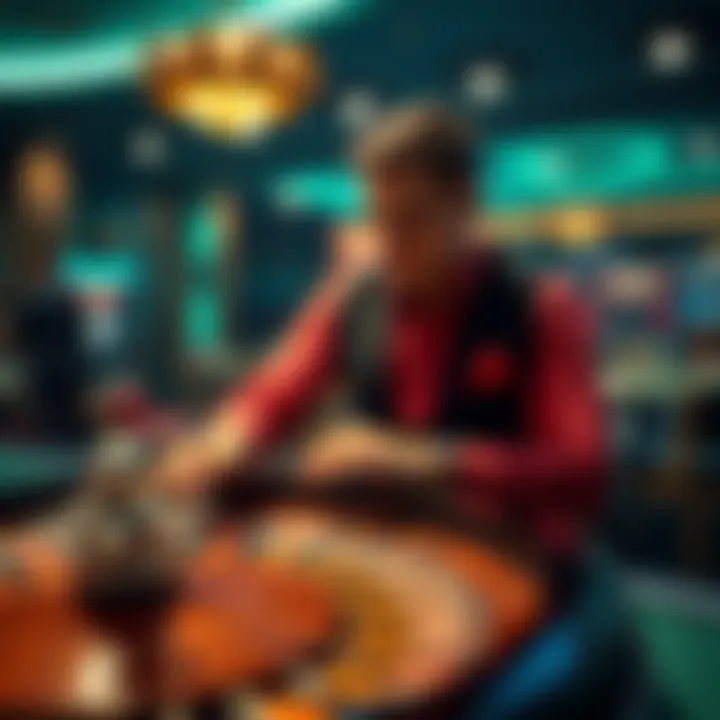 Strategic Betting in Roulette Gameplay Strategic player making a roulette bet