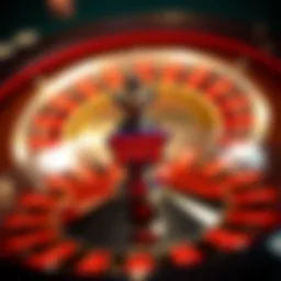 Vibrant roulette wheel with 777 motif