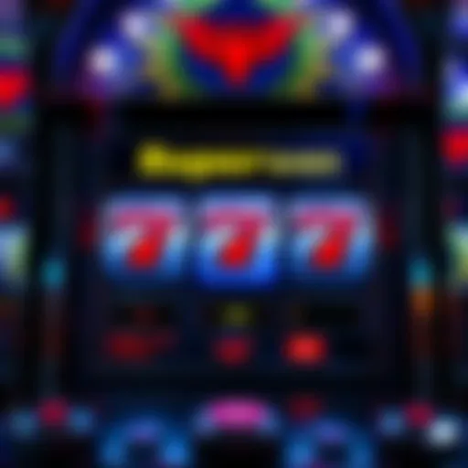 Artistic representation of the Super Seven slot machine interface