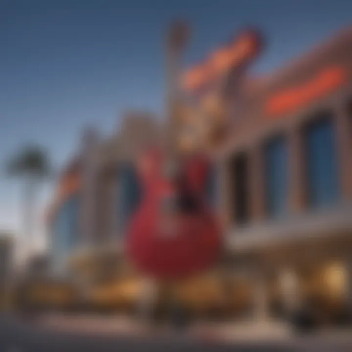 Exterior view of the Hard Rock Casino showcasing its iconic guitar-shaped hotel.