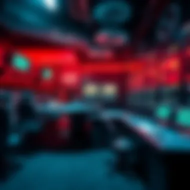 A high-tech server room representing online gaming infrastructure