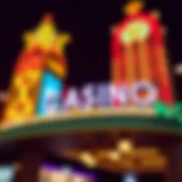 Glowing casino sign illuminating the night