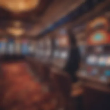 A vibrant view of a casino floor filled with slot machines and gaming tables