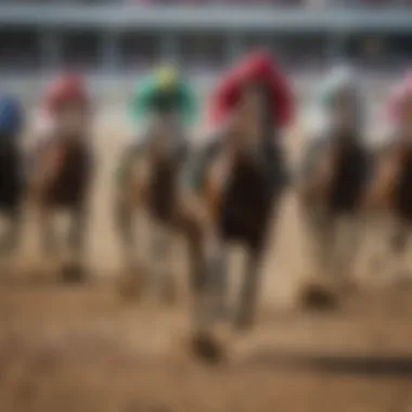 Excitement of Horse Racing A fast-paced horse racing event capturing the excitement of the race.