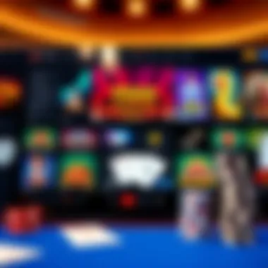 Online Casino Diversity A captivating online casino interface showcasing various gambling games