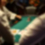 An overview of a five-card poker table setup
