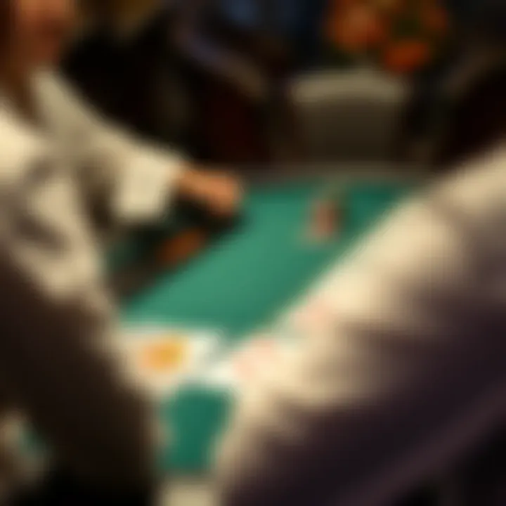 An overview of a five-card poker table setup