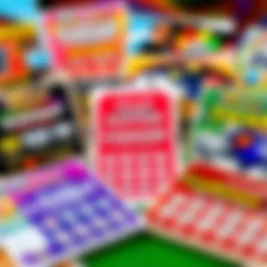 Diverse Themes of Scratch-Off Tickets A vibrant graphic showcasing various themes of online scratch-off lottery tickets, highlighting their diversity.