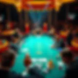 Aerial view of the World Series of Poker tournament