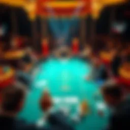 Aerial view of the World Series of Poker tournament