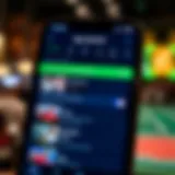 User interface of the FanDuel Sportsbook app showcasing betting options