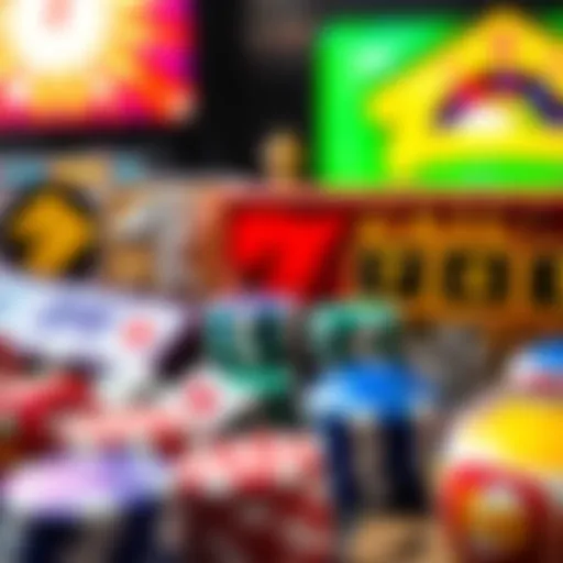 Colorful array of casino game icons