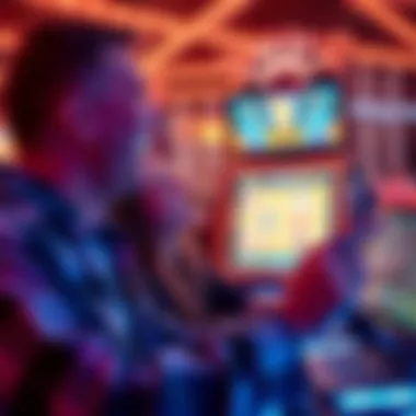 Thrilling Slot Game Experience Excited player enjoying a virtual slot machine