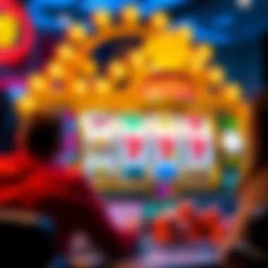 Artistic representation of player engagement strategies used in online slot gaming