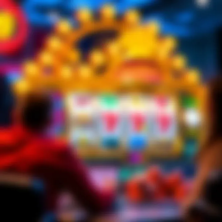 Artistic representation of player engagement strategies used in online slot gaming