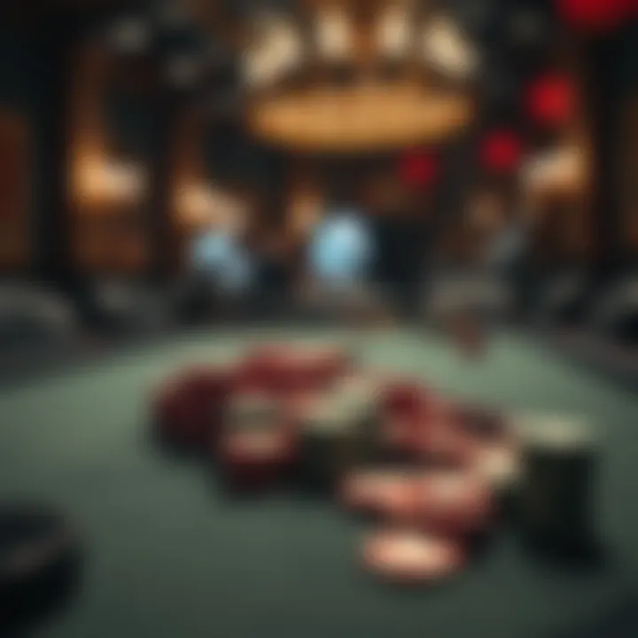 Exquisite poker table with chips and cards