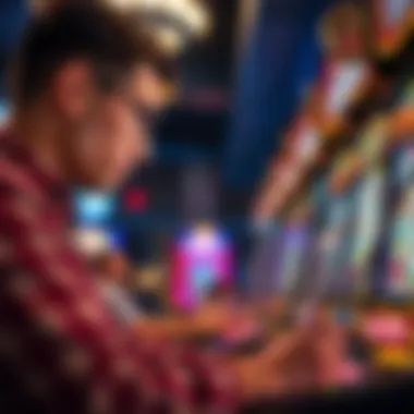 The Psychology of High Stake Gamers A player intensely focused on a high stake slot game
