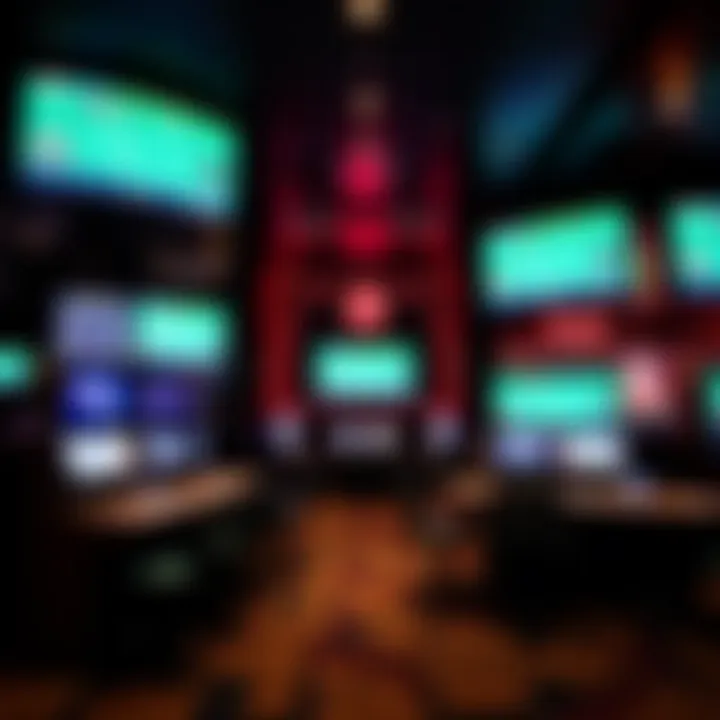 Interior layout of the sportsbook highlighting betting kiosks and screens