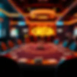 A vibrant gaming table set up for a live gaming session