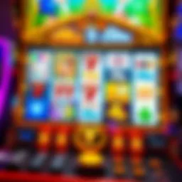 Virtual slot machine interface showcasing diverse themes