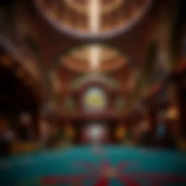 Detailed architectural elements of a renowned Las Vegas casino.