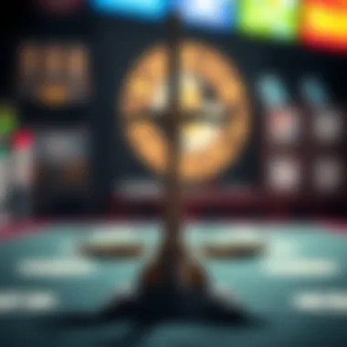 Legal Framework of Sports Gambling Symbolic scales of justice representing the legal framework surrounding sports gambling in Wyoming.