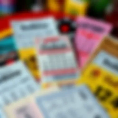 A visual representation of various lottery game tickets in Texas