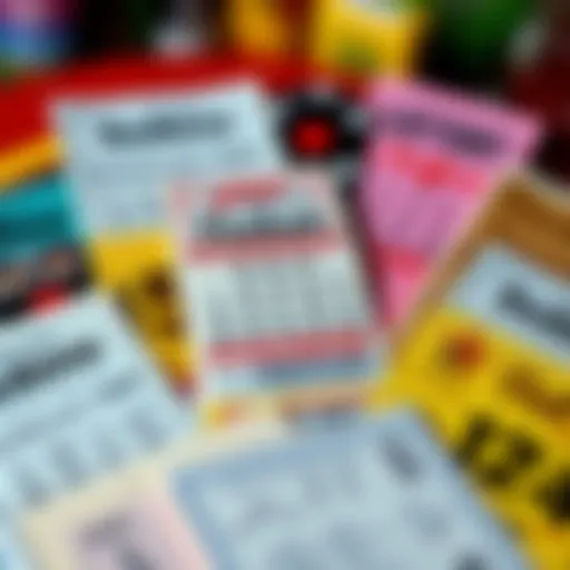 A visual representation of various lottery game tickets in Texas