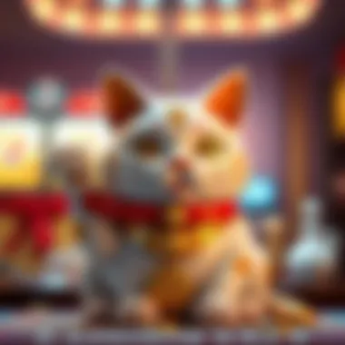 Illustration showcasing potential rewards from Lucky Cat slots