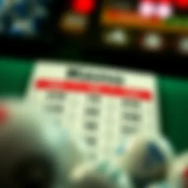 Visual representation of betting options in Keno