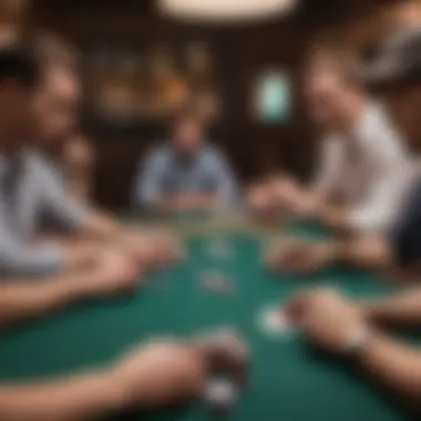 Heated Match Play in Texas Hold'em Players engaged in heated Texas Hold'em match