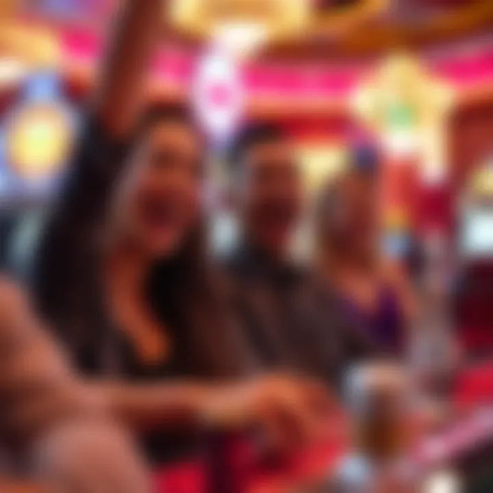 Excited individuals celebrating a win at a casino
