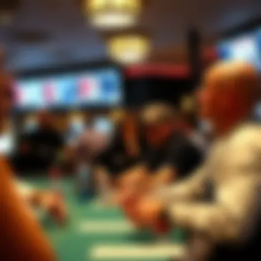 Inside the Monmouth Park Sportsbook with bettors engaged