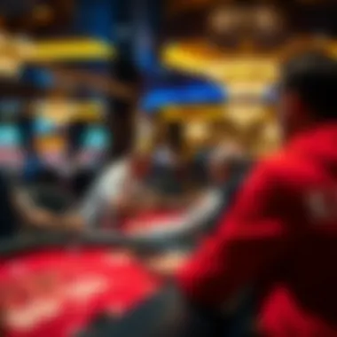 A captivating scene of players engaged at casino gaming tables