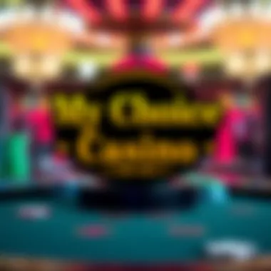 Visual representation of My Choice Casino logo with a vibrant background