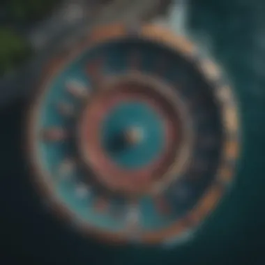 Aerial View of a Boat Casino An aerial view of a boat casino bustling with activity