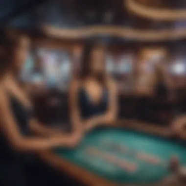 A vibrant scene showcasing entertainment options on a boat casino