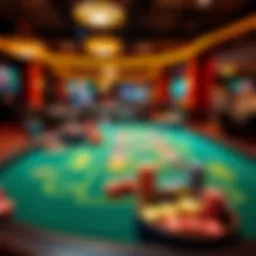 Casino gaming table displaying various games
