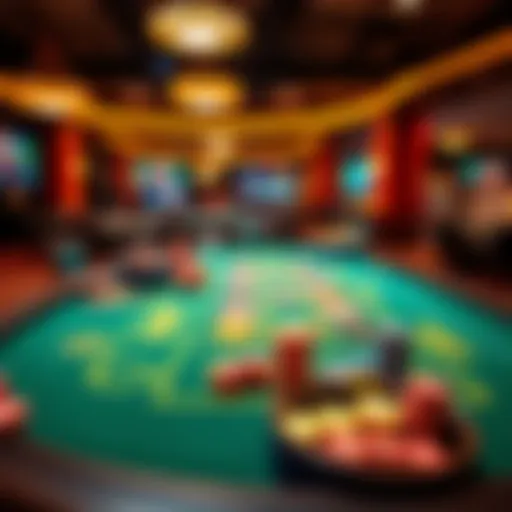 Casino gaming table displaying various games